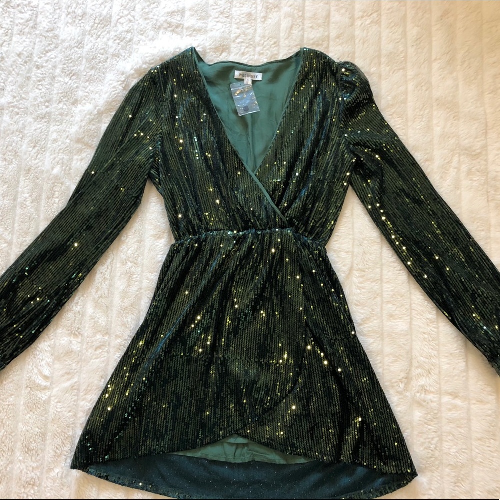 Wild Honey Green Sequin Dress